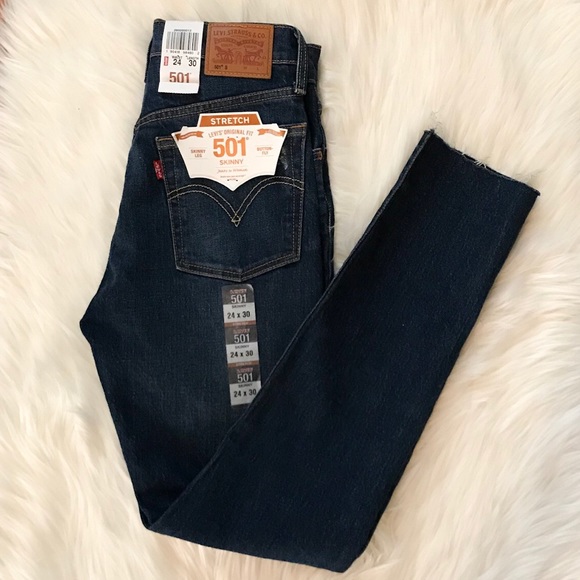 NWT LEVI’S 501 Skinny High Rise Button Fly jeans - Picture 2 of 8